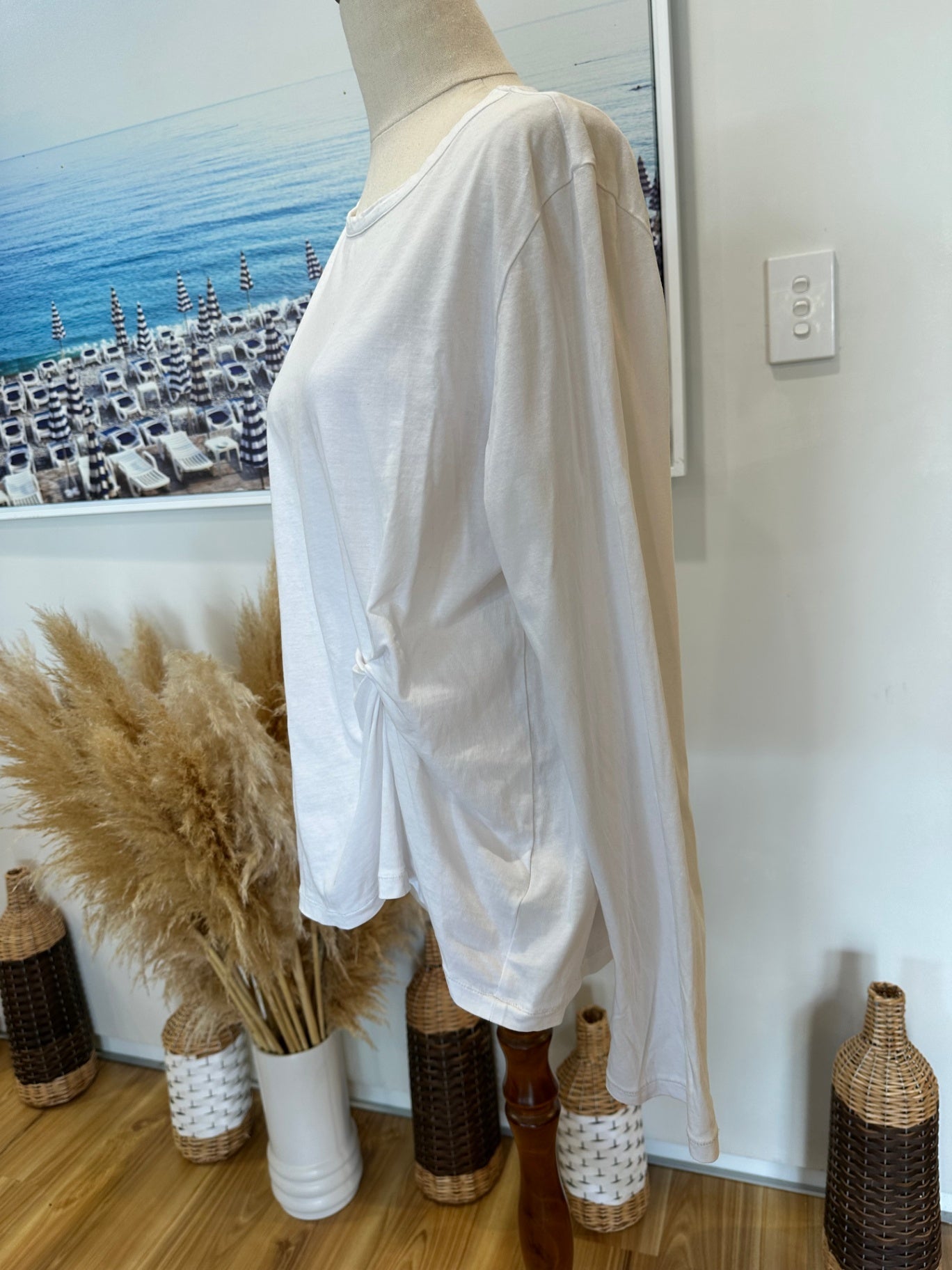 [SALE] Marle - Longsleeve Top - Size 12 - White - 100% Organic Cotton