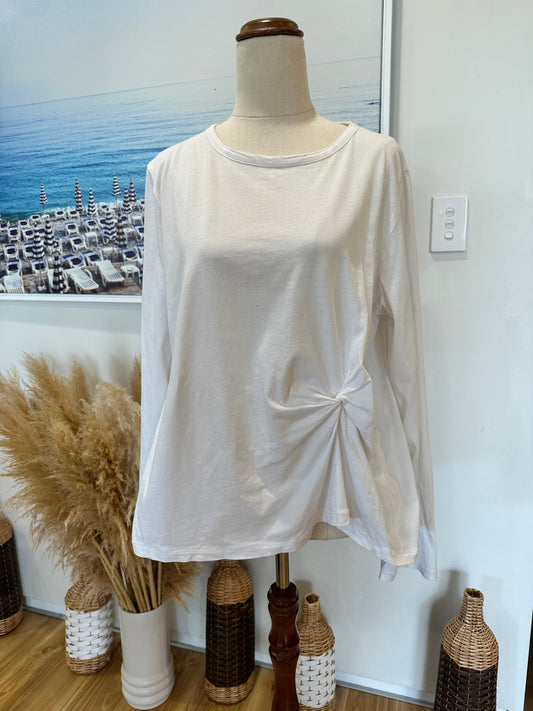 [SALE] Marle - Longsleeve Top - Size 12 - White - 100% Organic Cotton