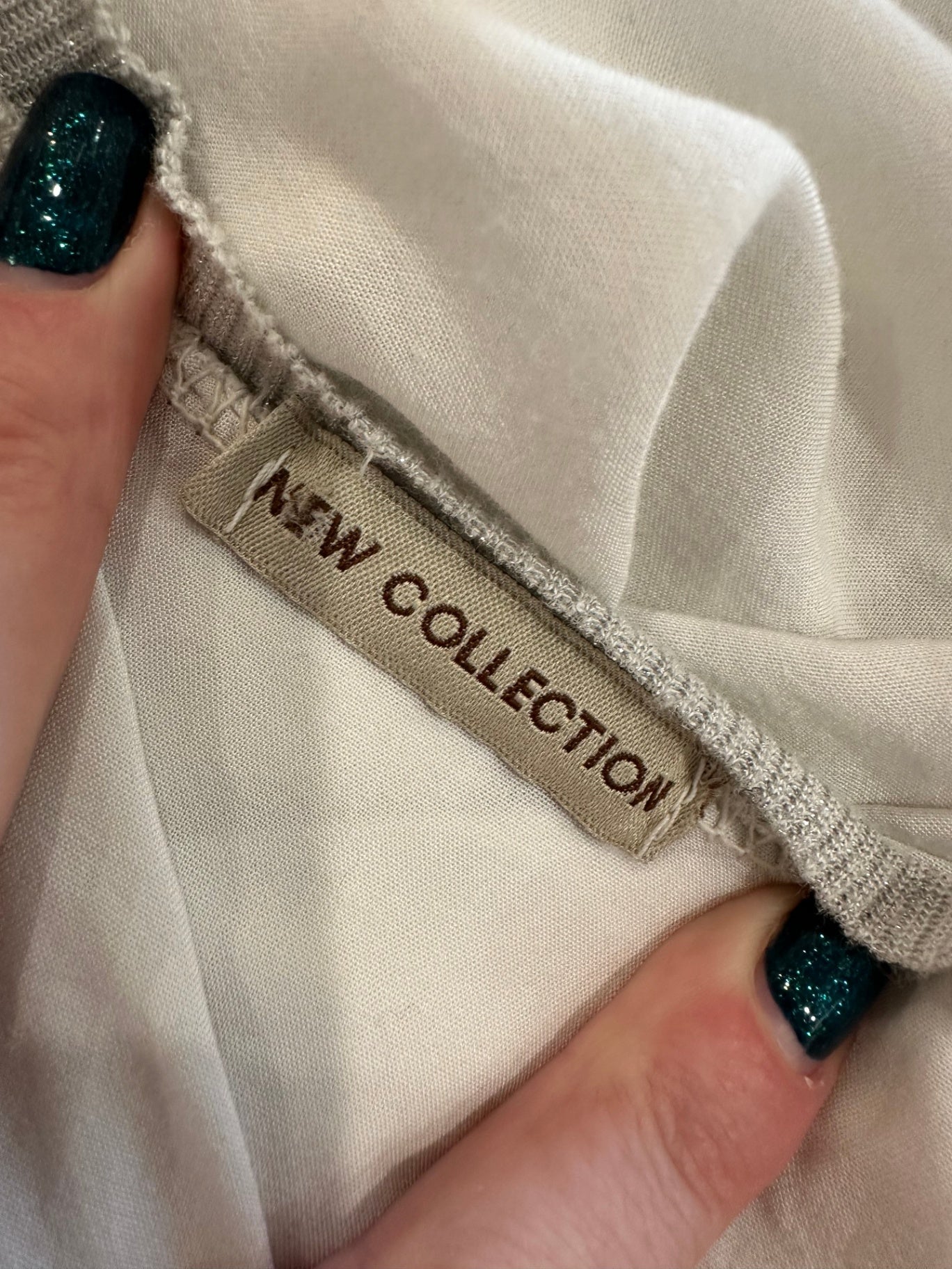New Collection Blouse - Large - White + Silver w Sequin Star