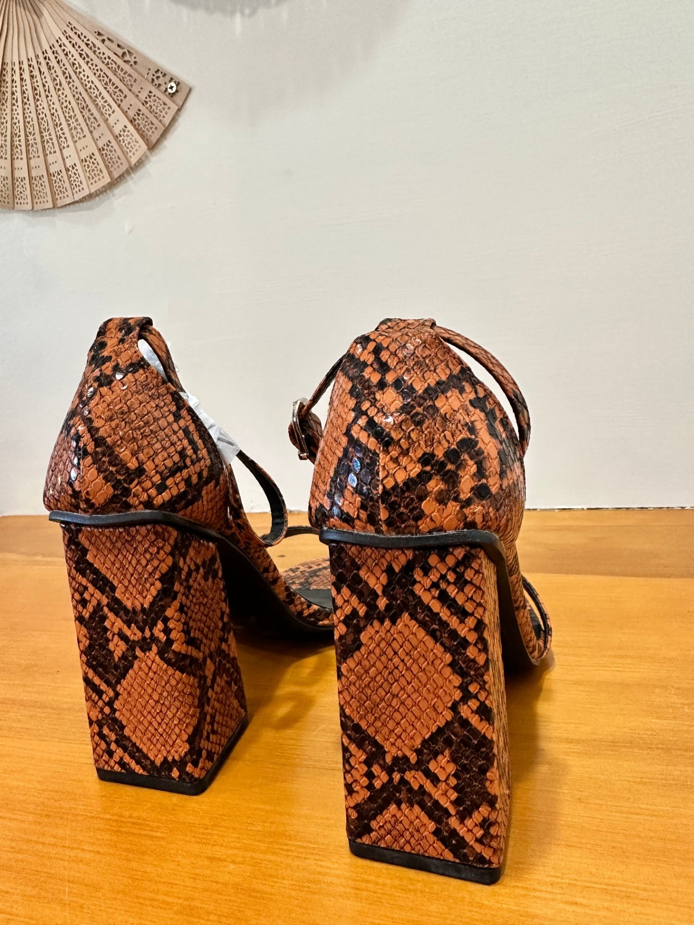 [SALE] MAHER Heels - Size 37 - Brown and Black Snake Print - NEW