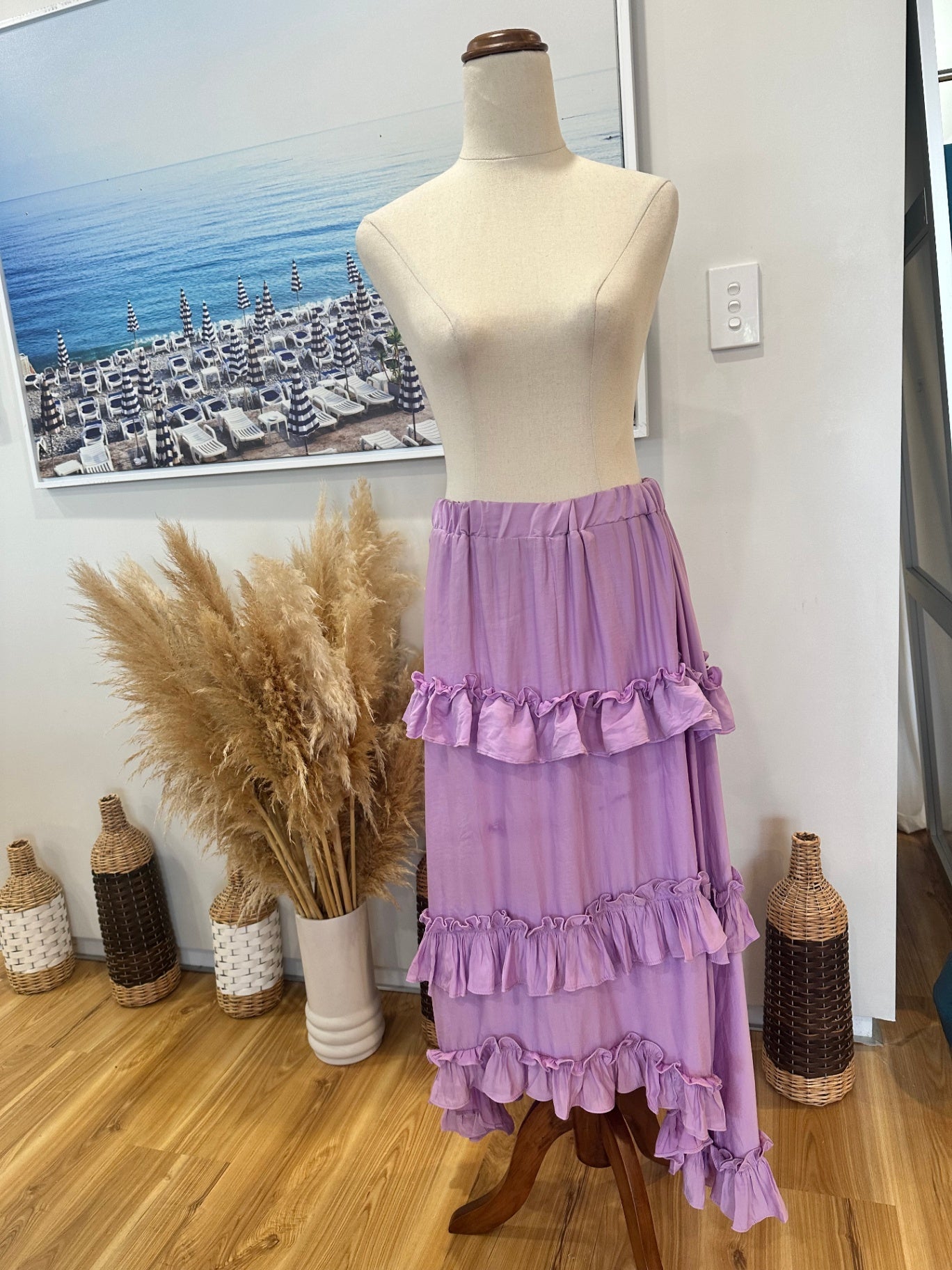 Lavender Midi Skirt - Large 