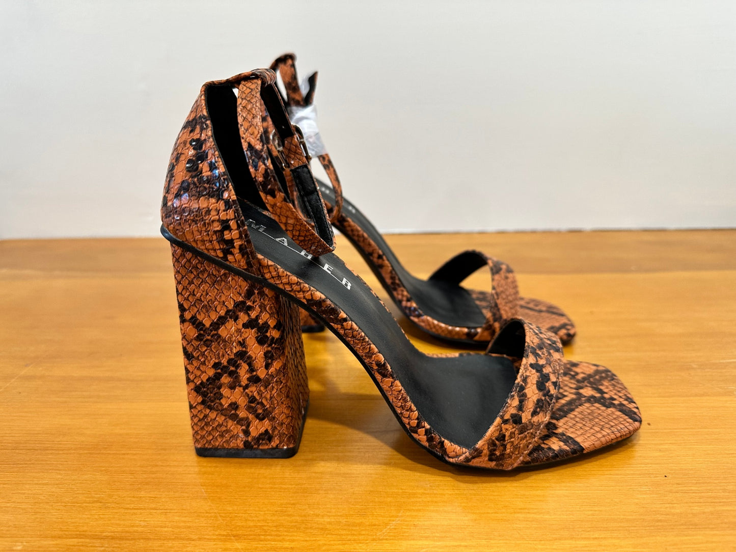 [SALE] MAHER Heels - Size 37 - Brown and Black Snake Print - NEW