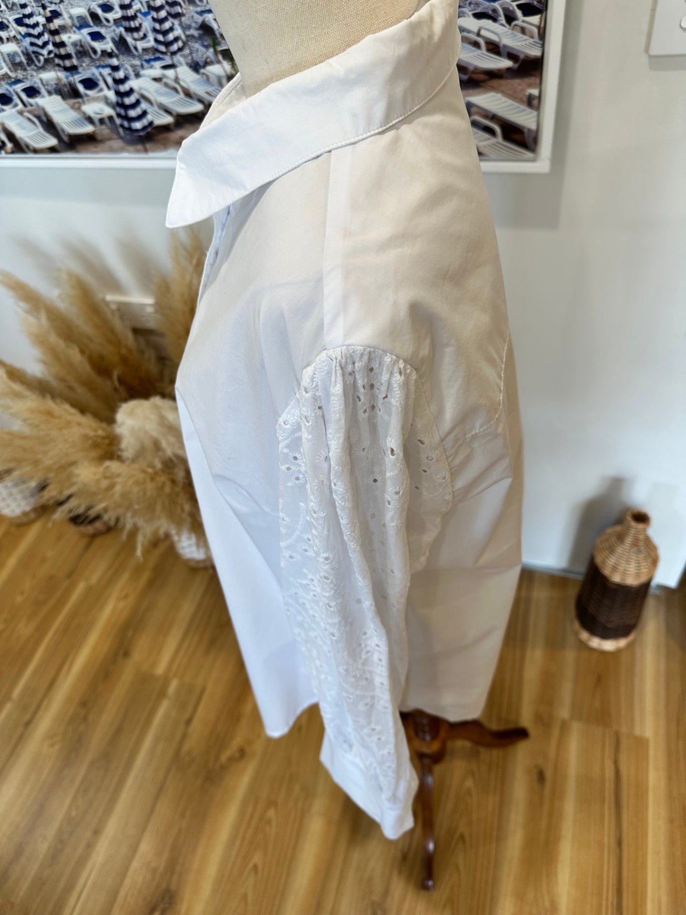 [SALE] Lemon Tree - Embroidered Long Sleeve Shirt - Size 14 - White