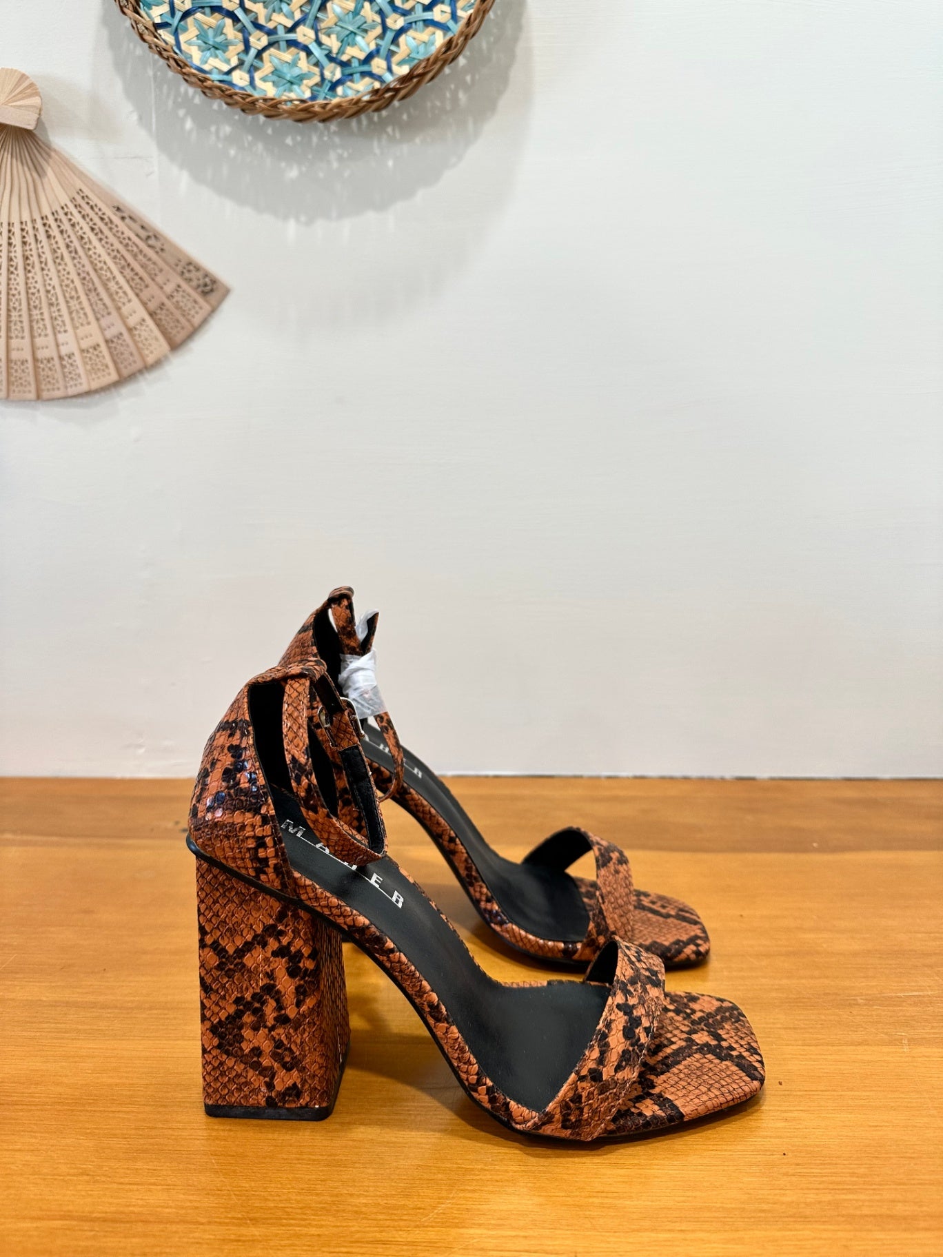 [SALE] MAHER Heels - Size 37 - Brown and Black Snake Print - NEW