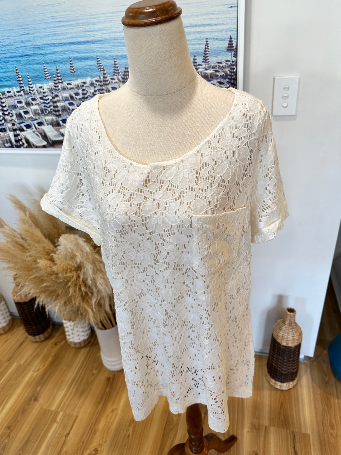 Table Eight - Lace Top - Extra Large - White