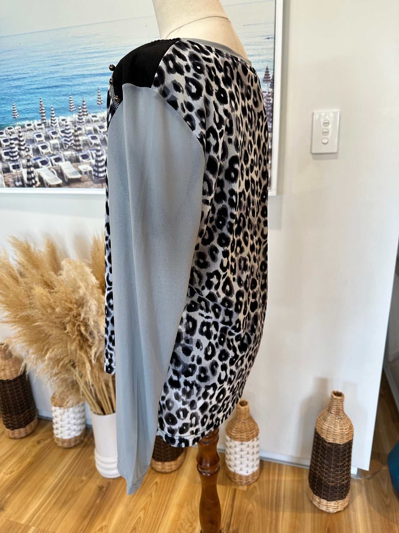 La Strada Blouse - Large / Extra Large - Black and white