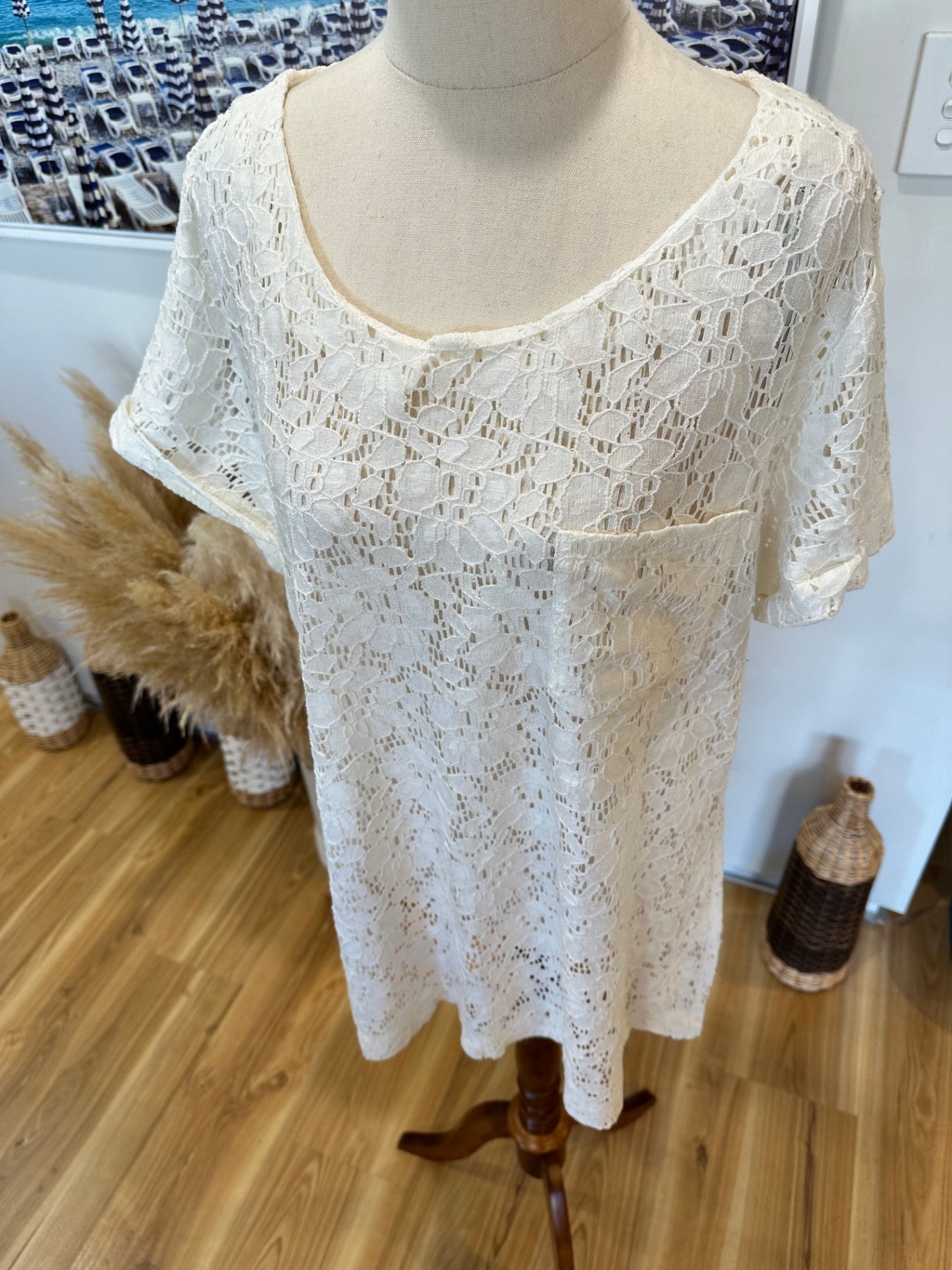 Table Eight - Lace Top - Extra Large - White