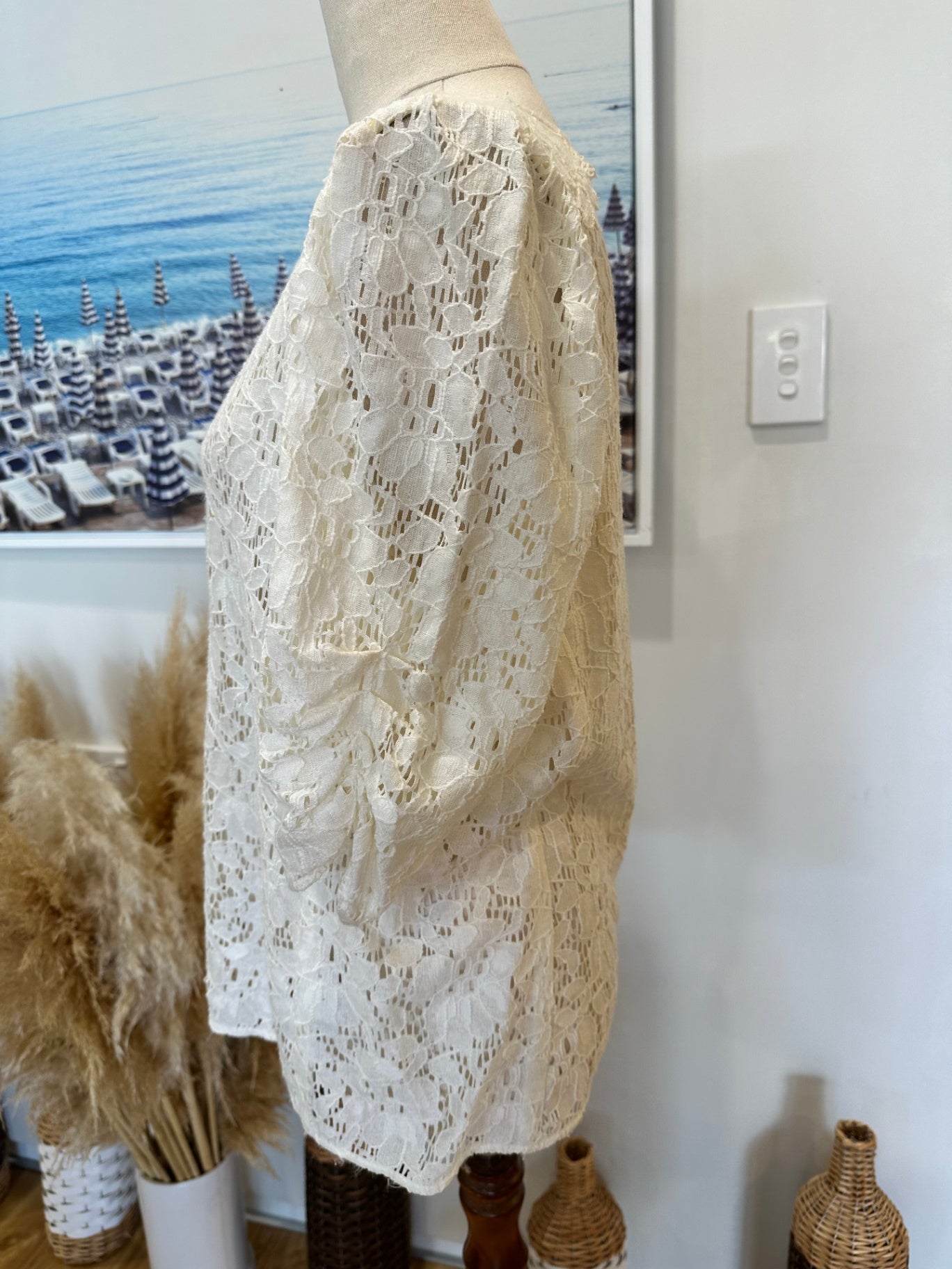 Table Eight - Lace Blouse - Large - Cream