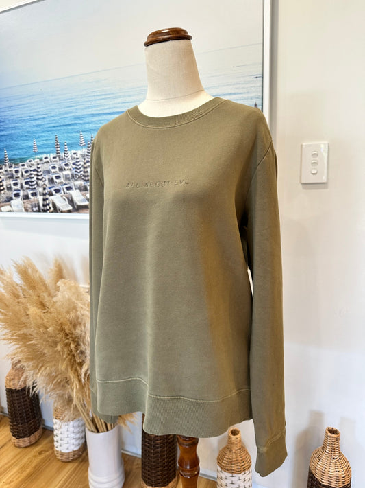 All About Eve - Sweatshirt - Size 10 - Olive Green