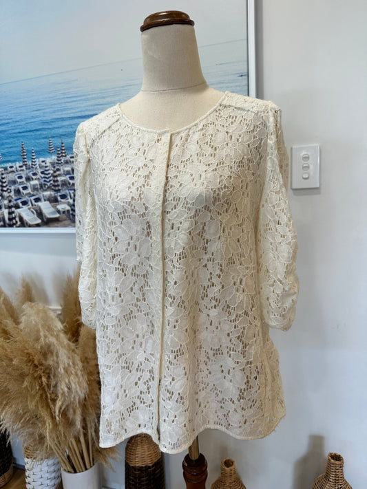 Table Eight - Lace Blouse - Large - Cream