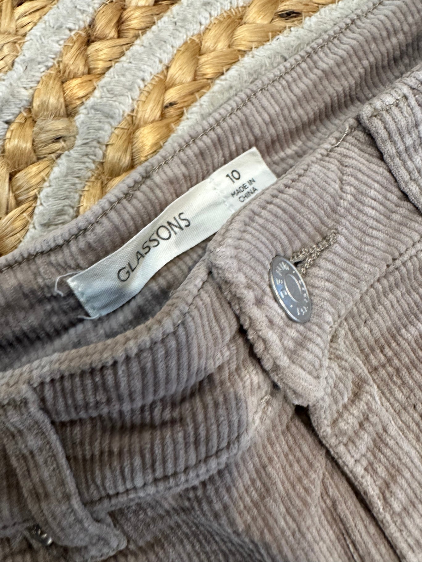 Glassons - Corduroy Pants - Size 10 - Grey