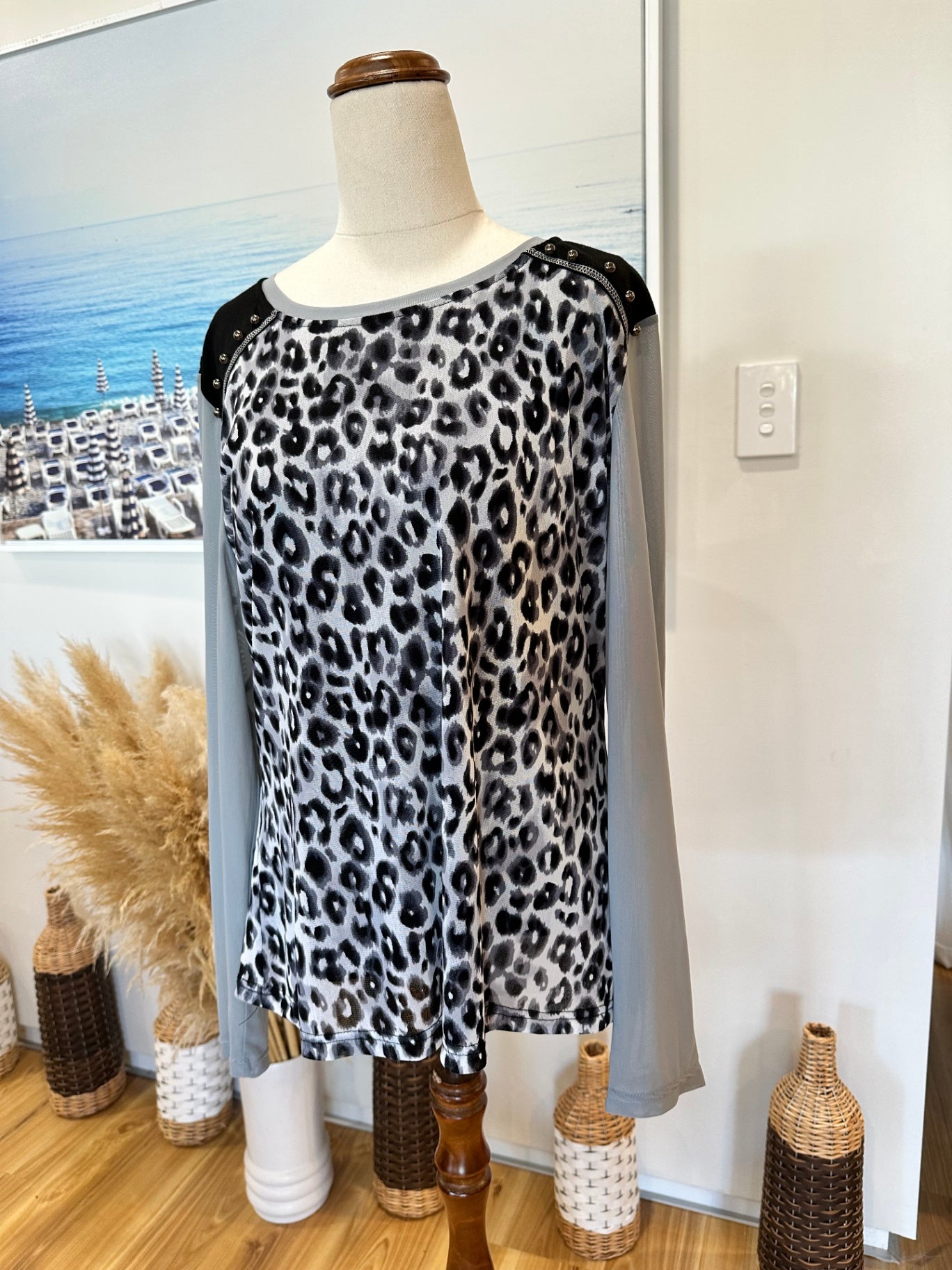 La Strada Blouse - Large / Extra Large - Black and white