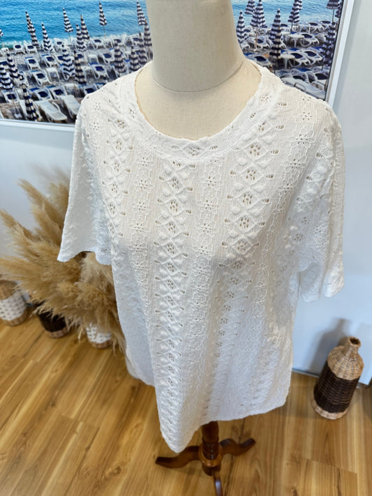 [SALE] Lace Blouse - Large - White
