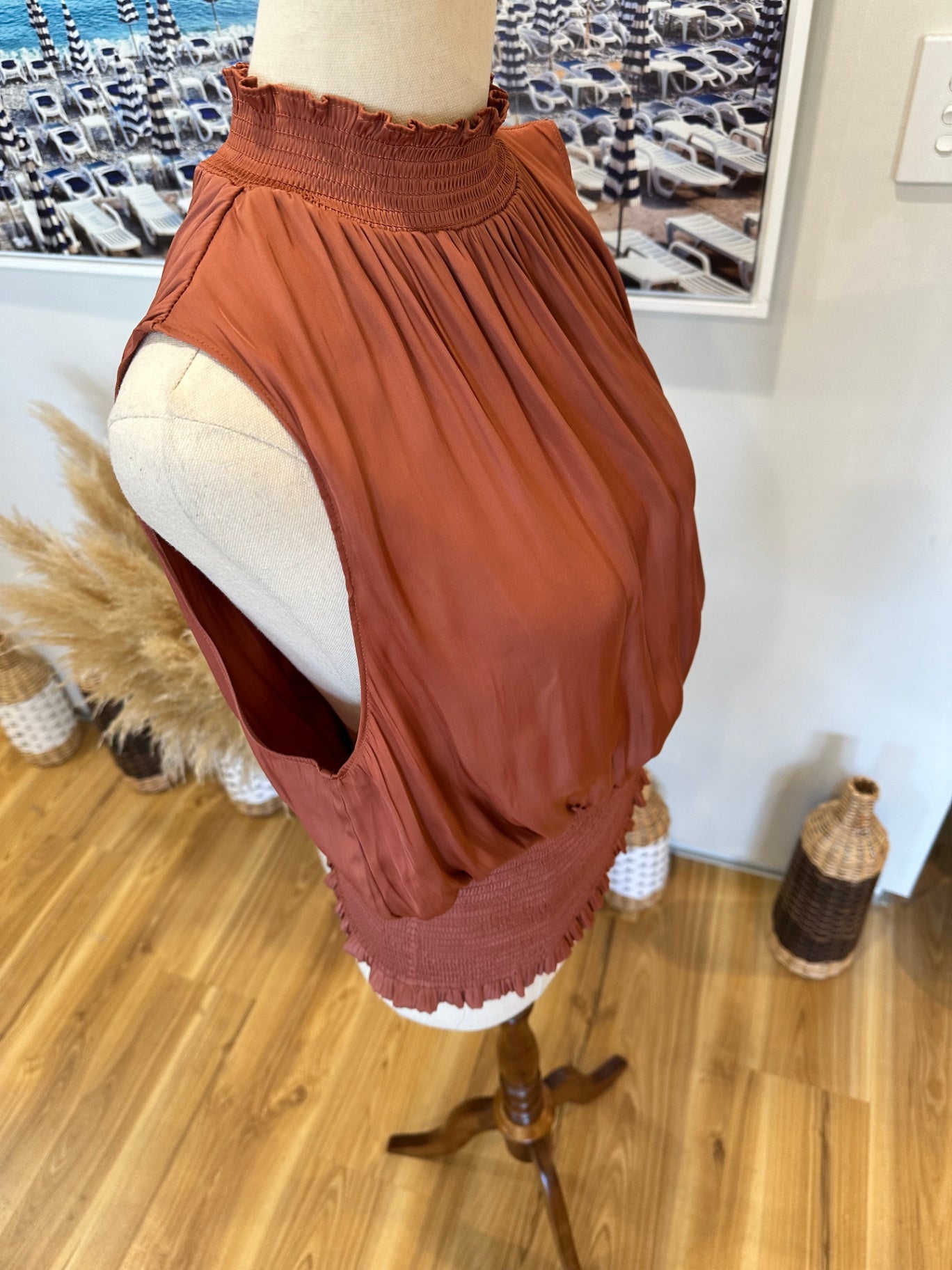 [SALE] Max - Sleeveless Blouse - Small / Medium - Terracotta