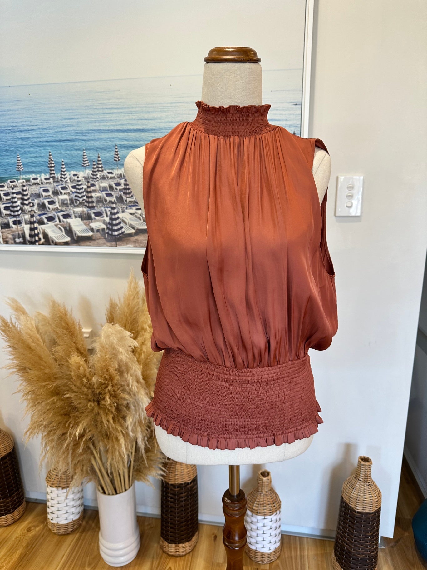 [SALE] Max - Sleeveless Blouse - Small / Medium - Terracotta