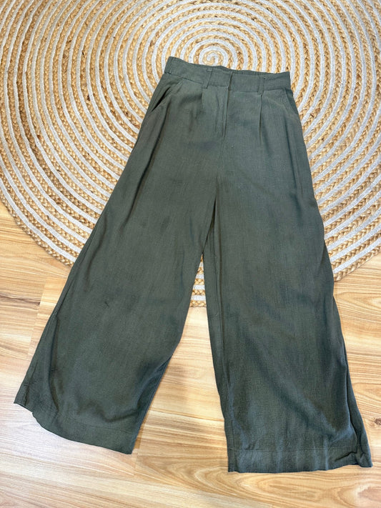 Dotti - Pants - Size 8 - Olive Green - 30% Linen