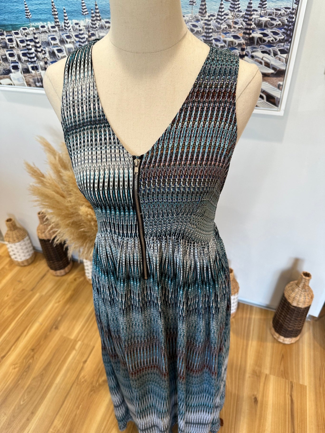 Spiral - Bohemian Maxi Dress - Size 10 - Ocean Tones