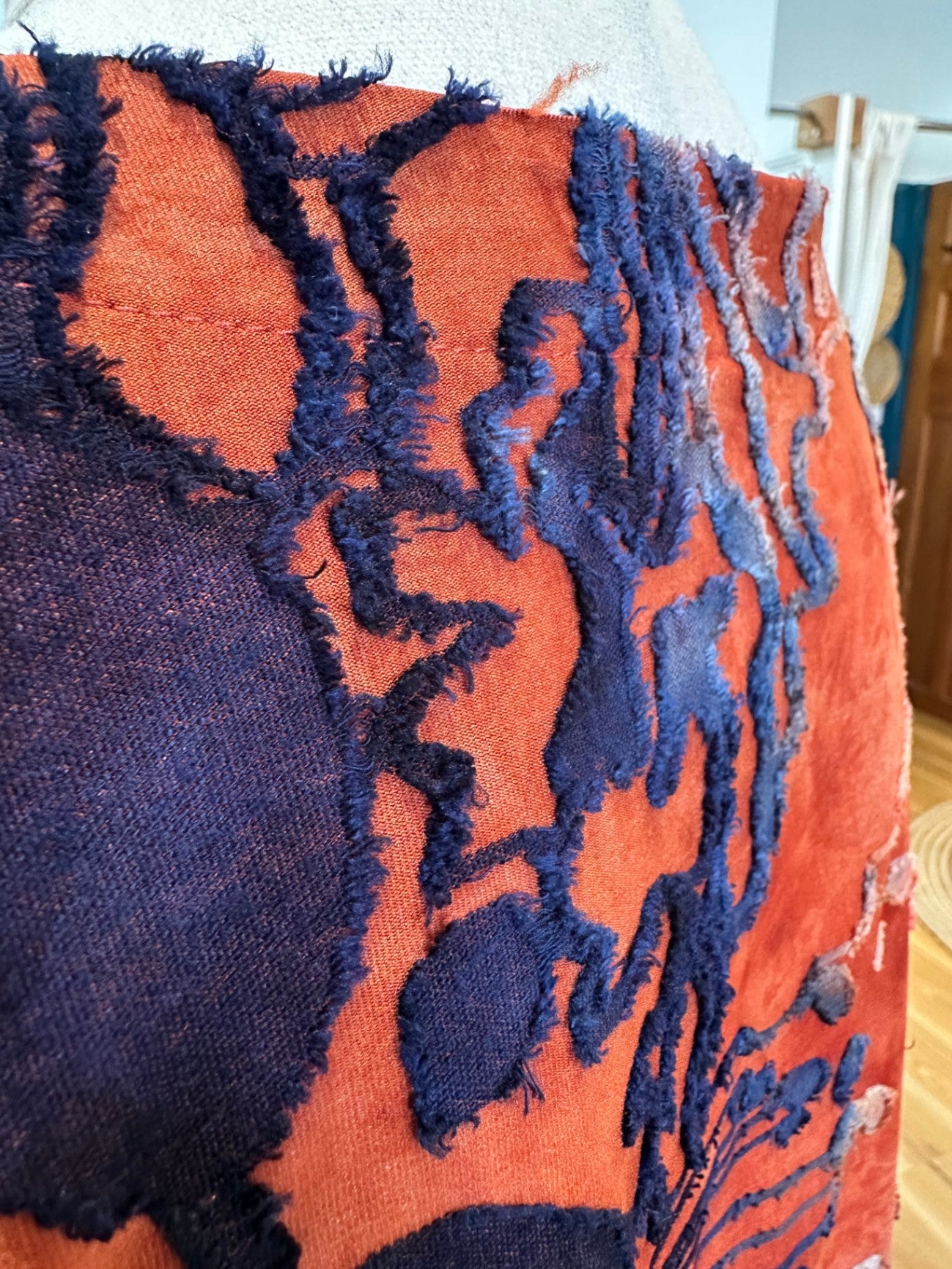 [SALE] Merric - Top - Size 8 - Rust orange with velvet texture