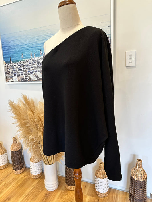 Country Road - One Shoulder Top - Extra Large - Black