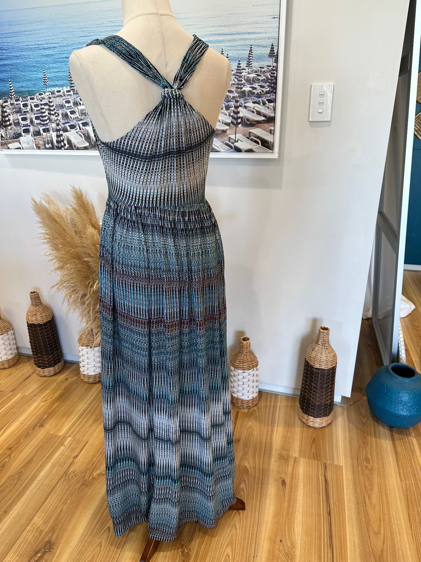 Spiral - Bohemian Maxi Dress - Size 10 - Ocean Tones