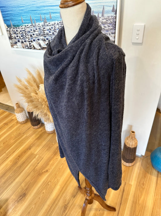Ula South Island - Cardigan / Jumper - Size Large - Grey / Blue