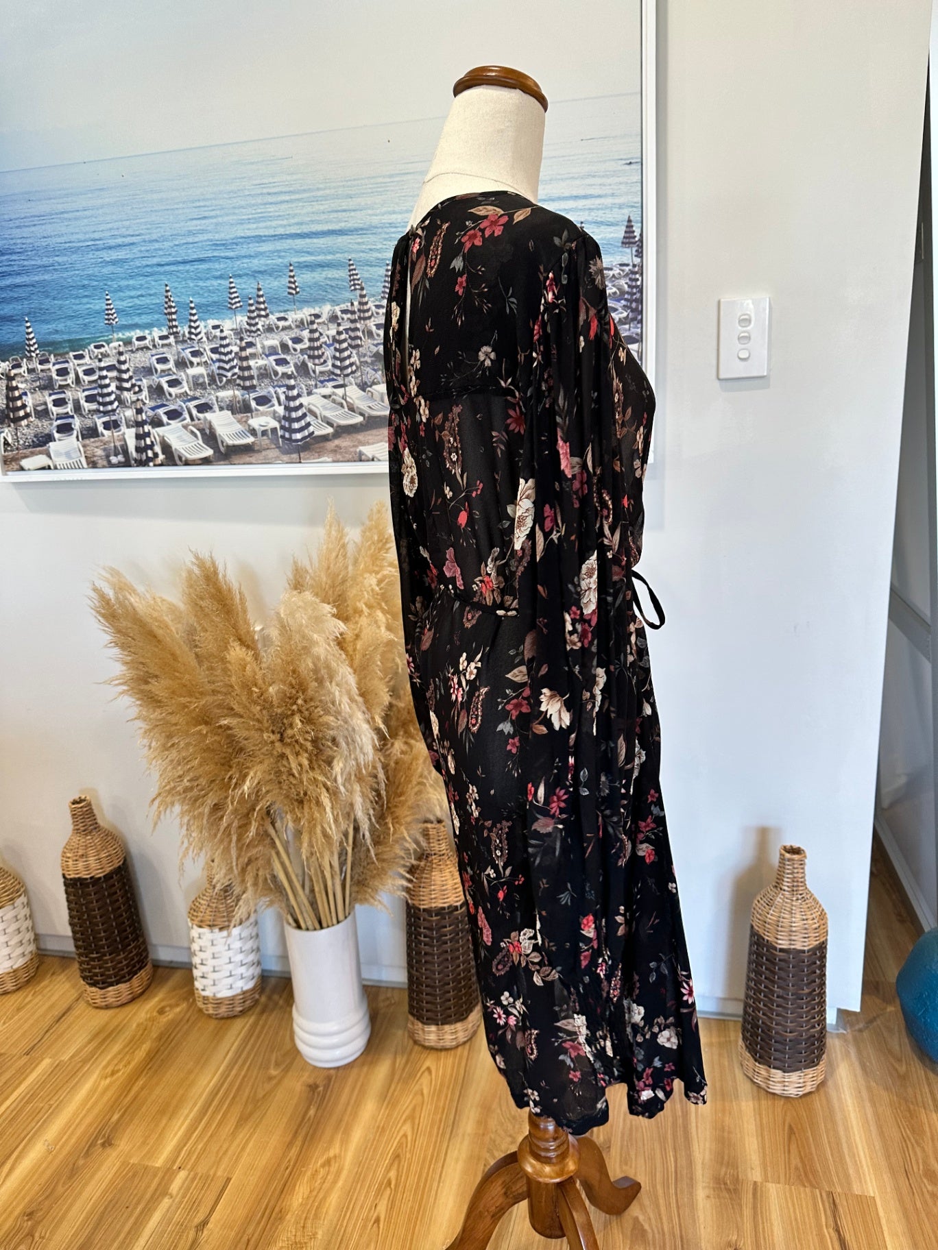 [SALE] Max Dress - Size 12 - Black with boho floral pattern