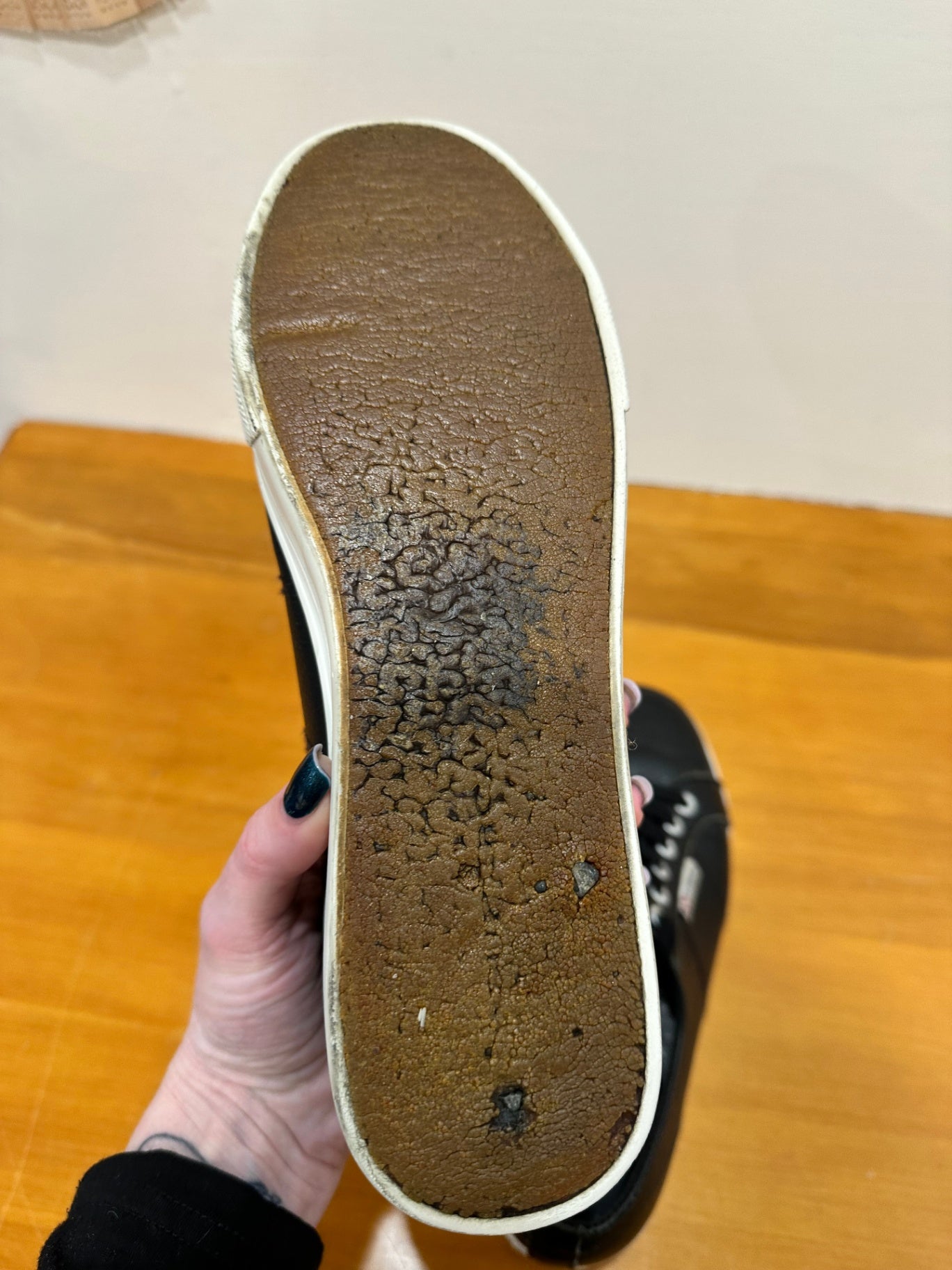 Superga - Black Leather Platform Sneakers - Size EU39