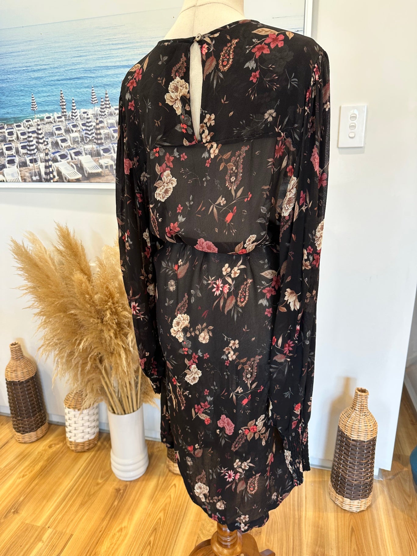 [SALE] Max Dress - Size 12 - Black with boho floral pattern