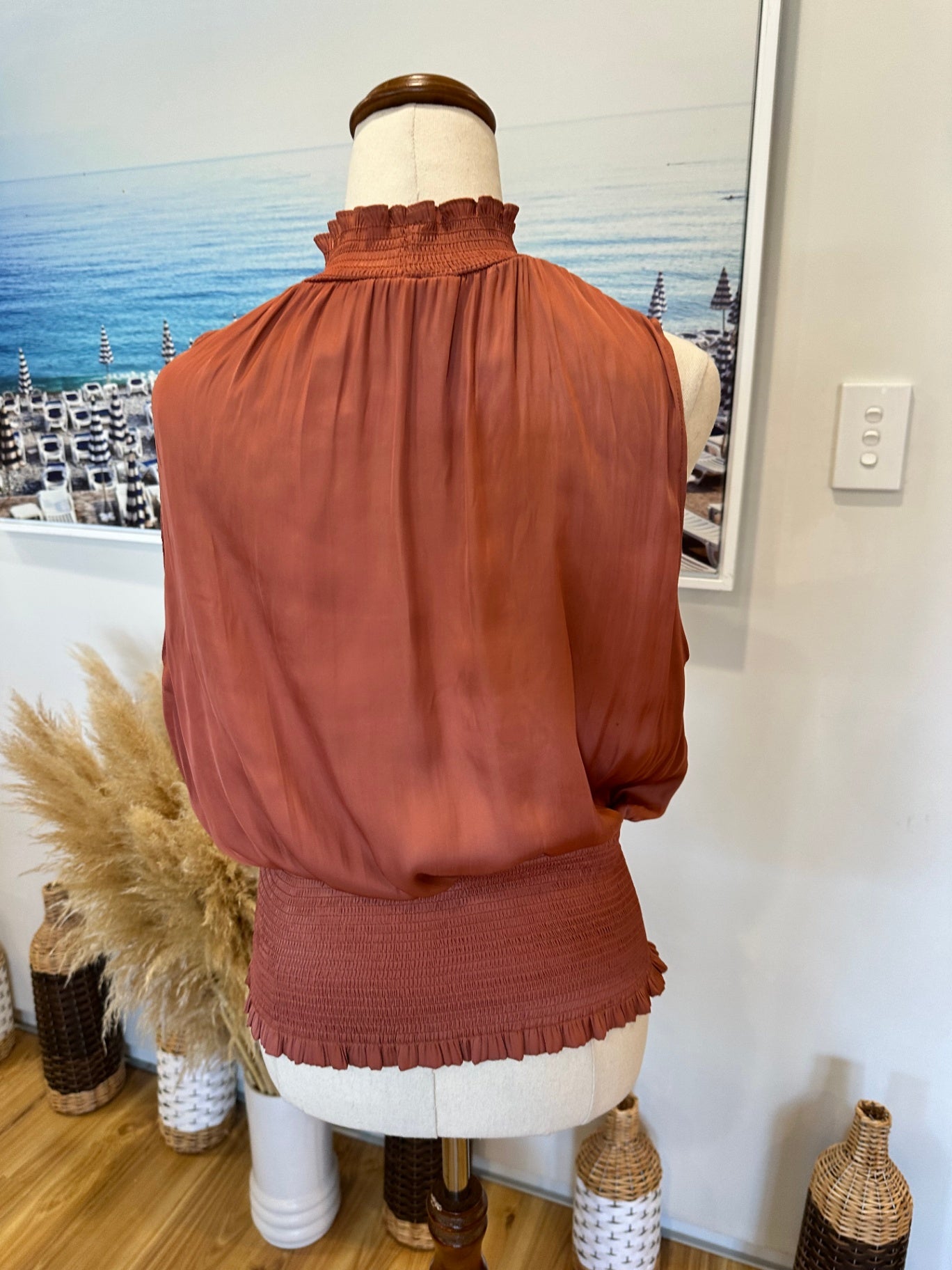 [SALE] Max - Sleeveless Blouse - Small / Medium - Terracotta
