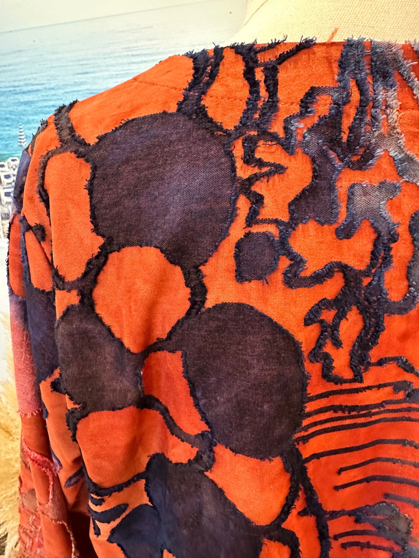 [SALE] Merric - Top - Size 8 - Rust orange with velvet texture