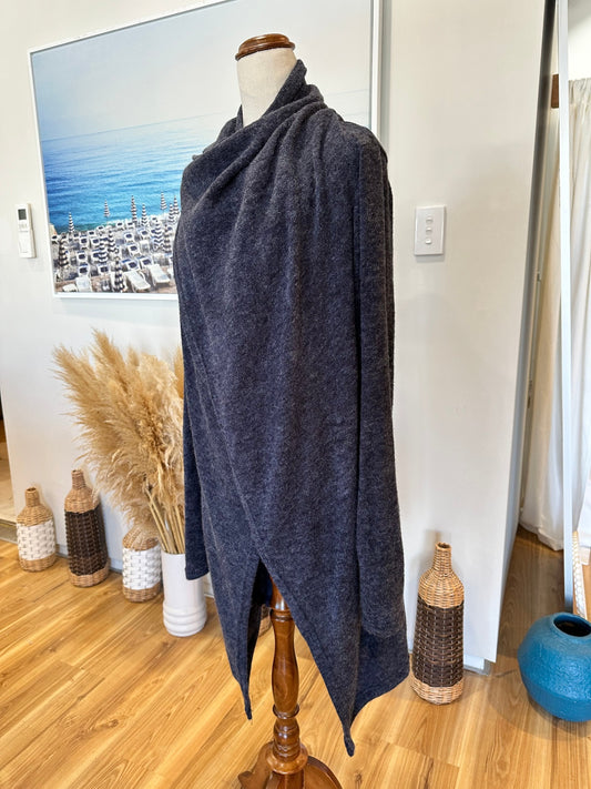 Ula South Island - Cardigan / Jumper - Size Large - Grey / Blue