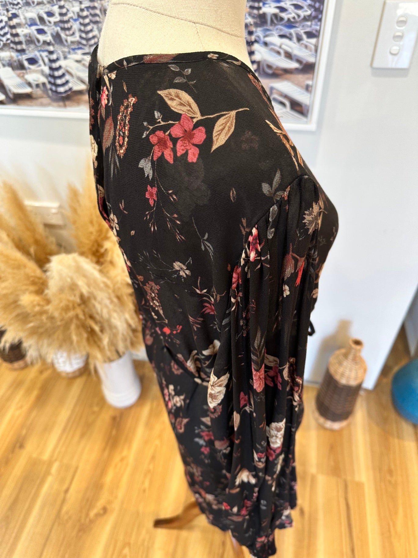 [SALE] Max Dress - Size 12 - Black with boho floral pattern