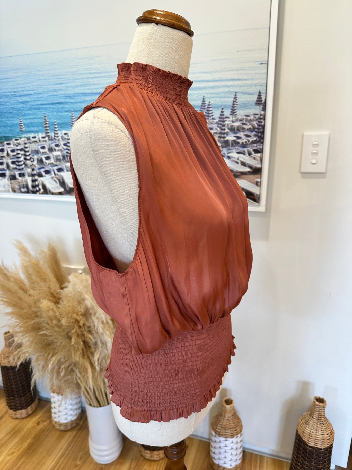 [SALE] Max - Sleeveless Blouse - Small / Medium - Terracotta