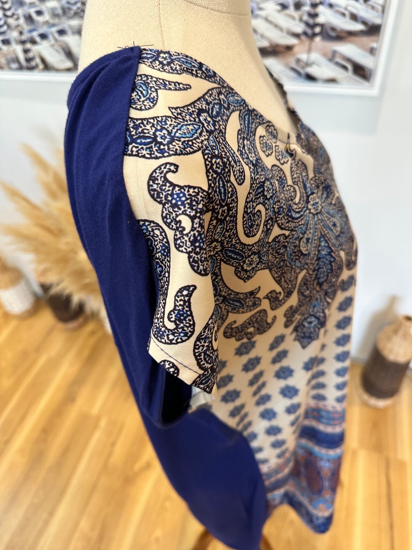 Spirit Dress - Size 12 - Blue and white paisley print