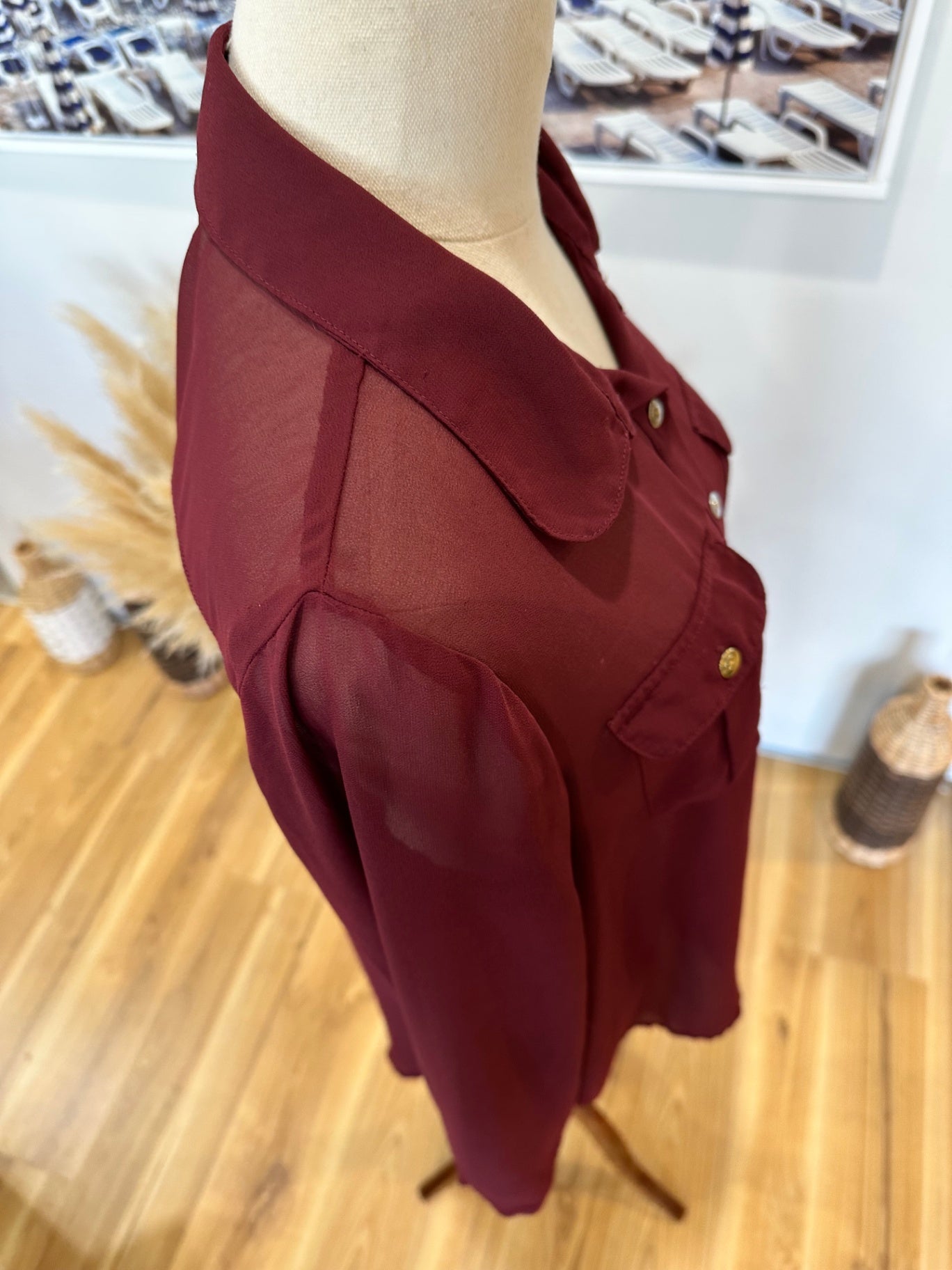 Cotton On - Blouse - Medium - Burgundy