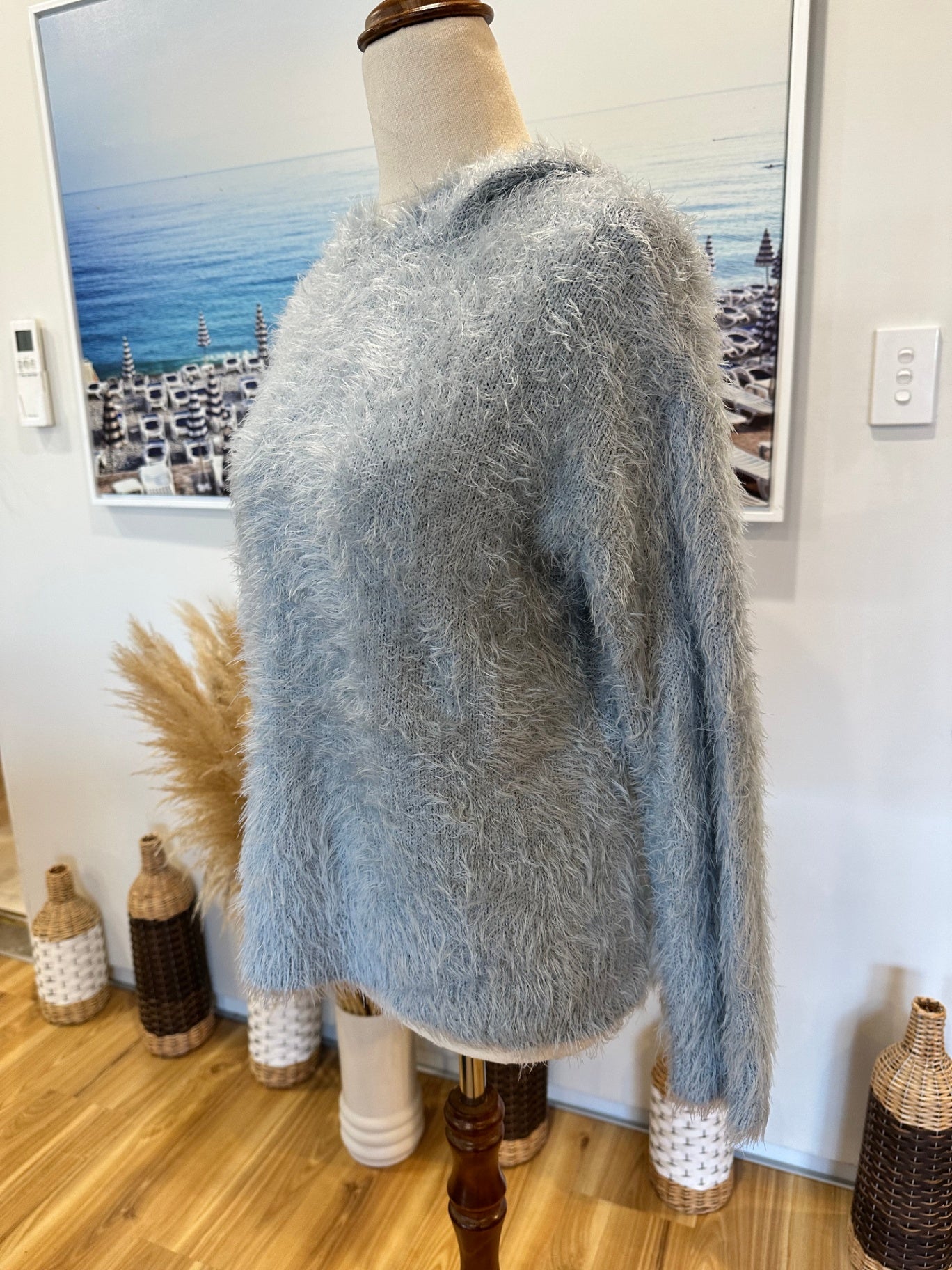 Capture - Textured Hoody - Medium - Pale Blue