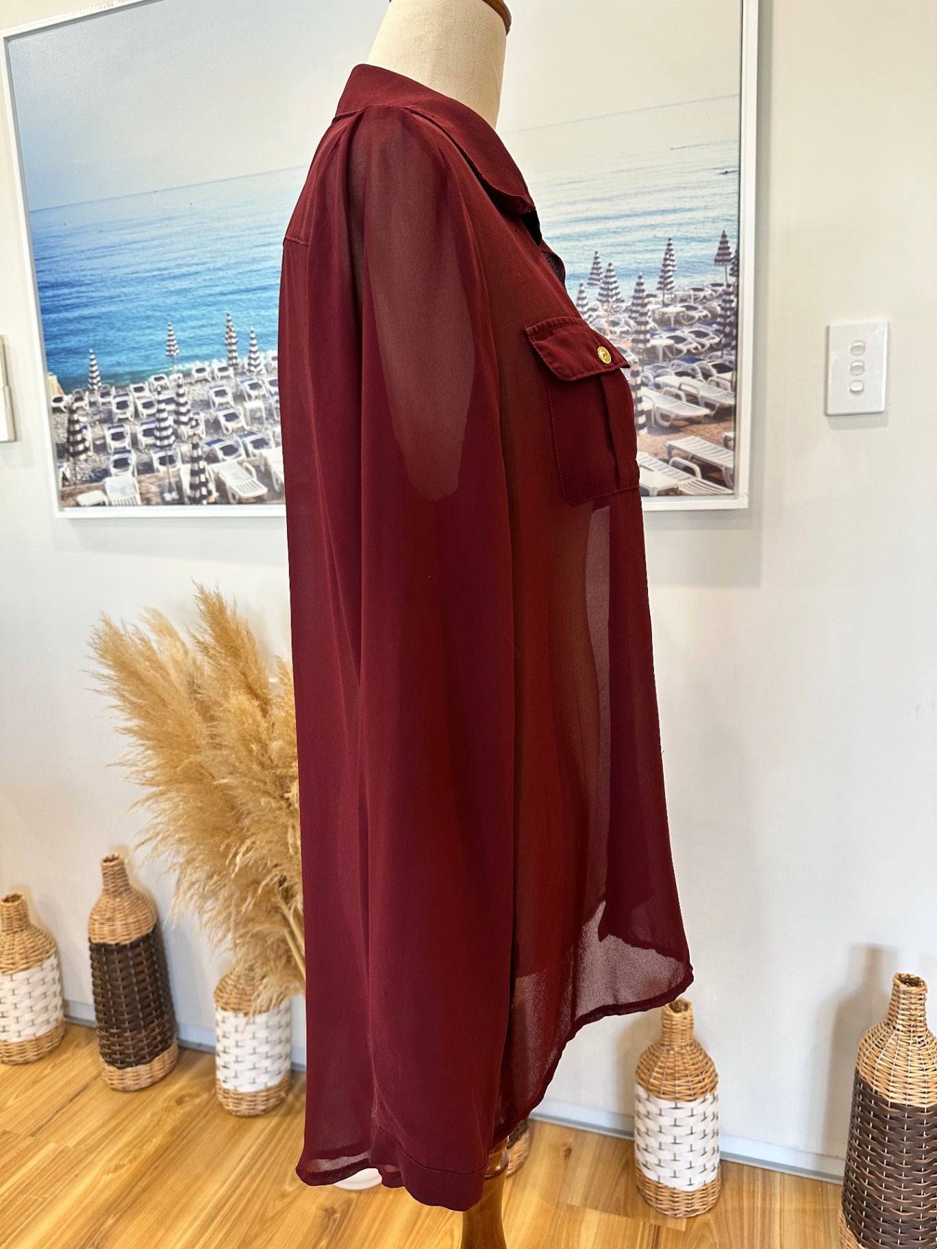 Cotton On - Blouse - Medium - Burgundy