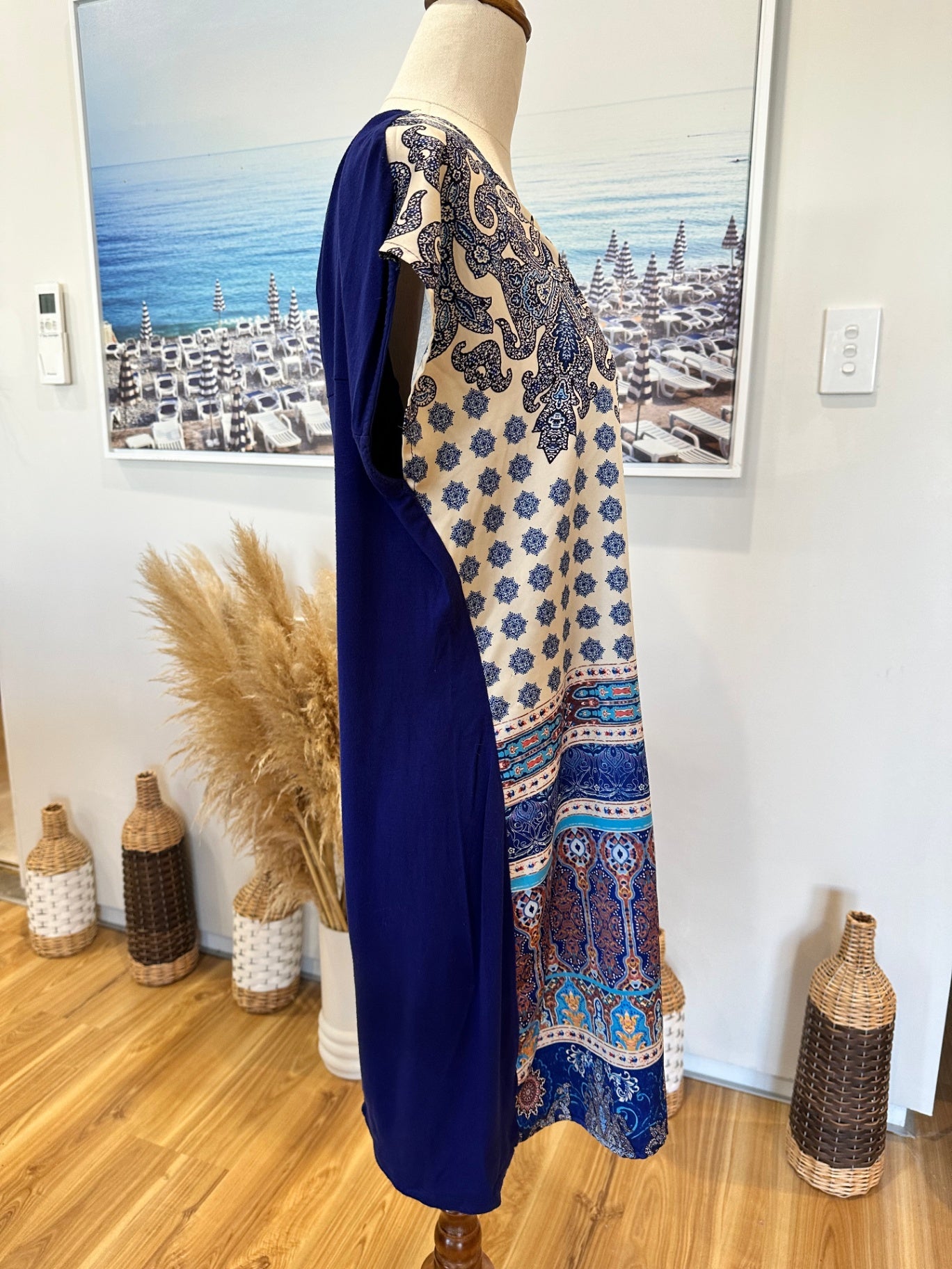 Spirit Dress - Size 12 - Blue and white paisley print