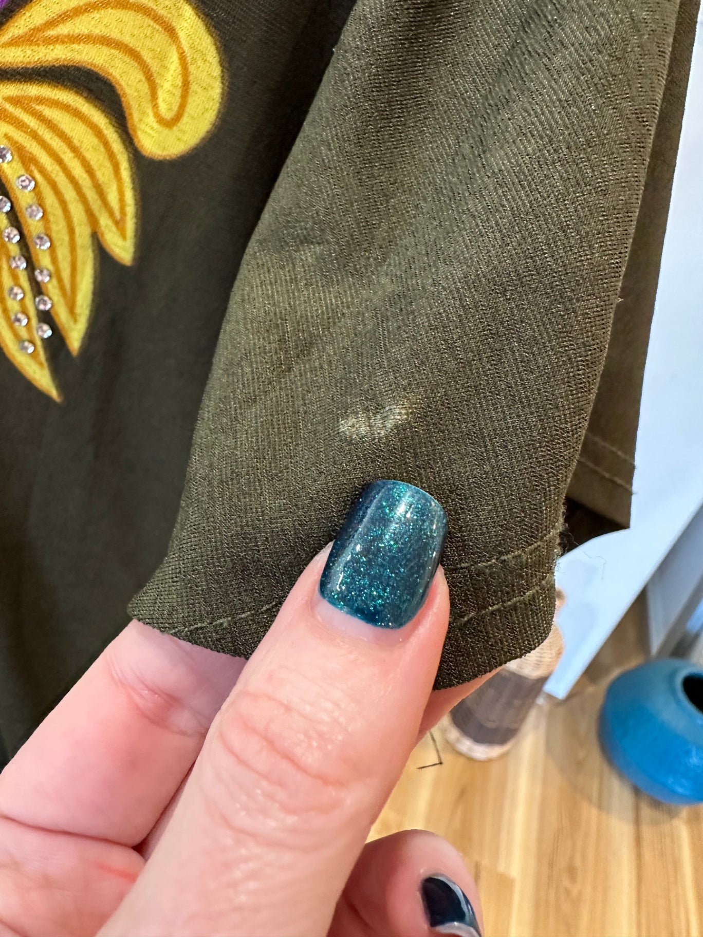 Boho Dress - Small / Medium - Brown with yellow, purple, and orange patterns