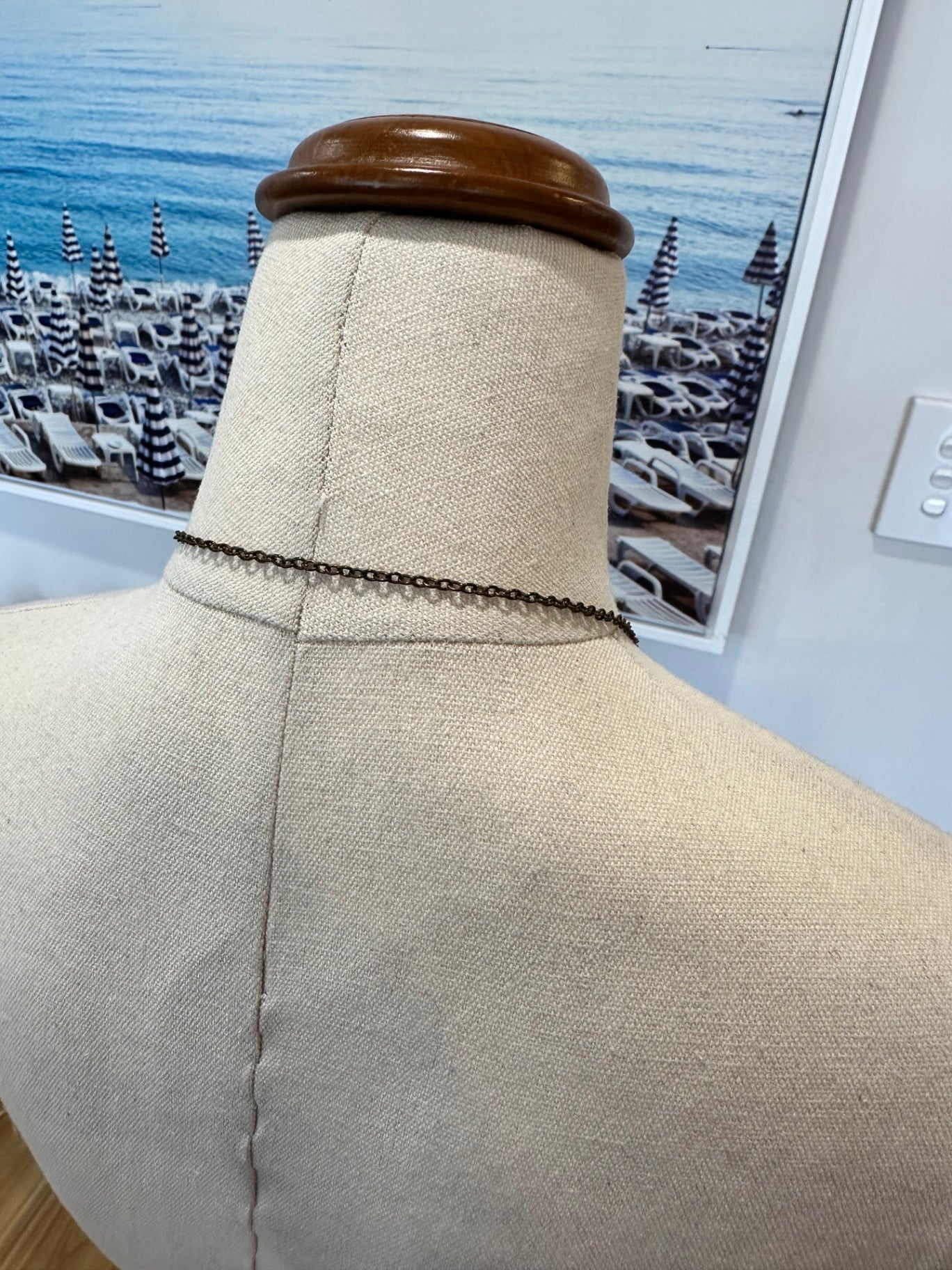 Tassel Necklace - Beige + Black