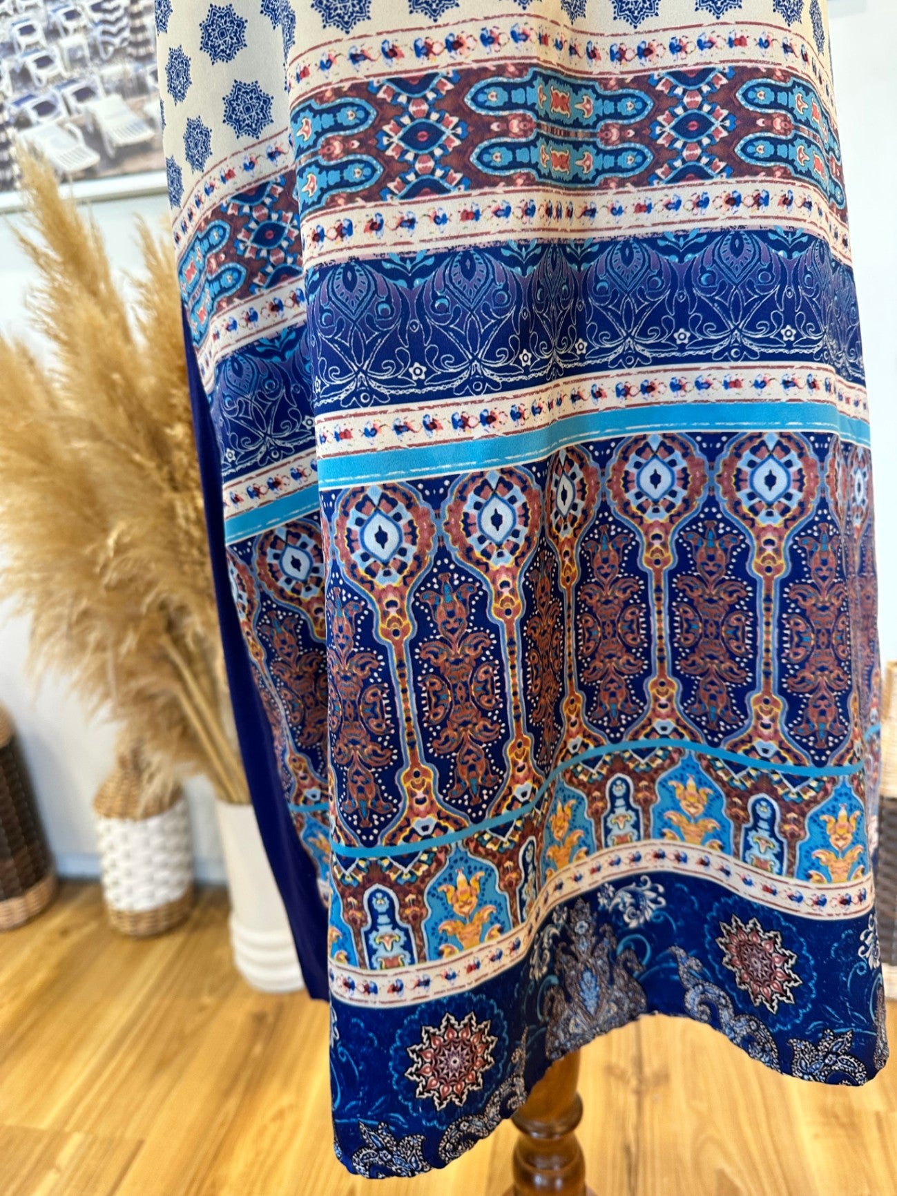 Spirit Dress - Size 12 - Blue and white paisley print