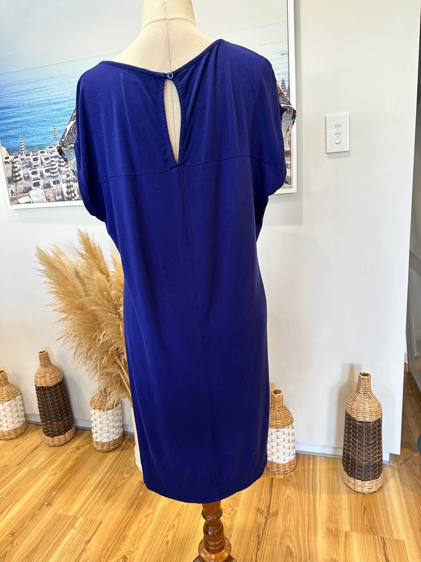 Spirit Dress - Size 12 - Blue and white paisley print