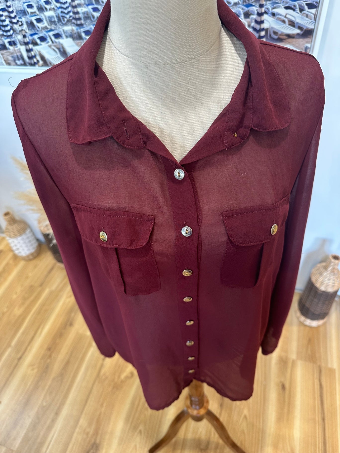 Cotton On - Blouse - Medium - Burgundy