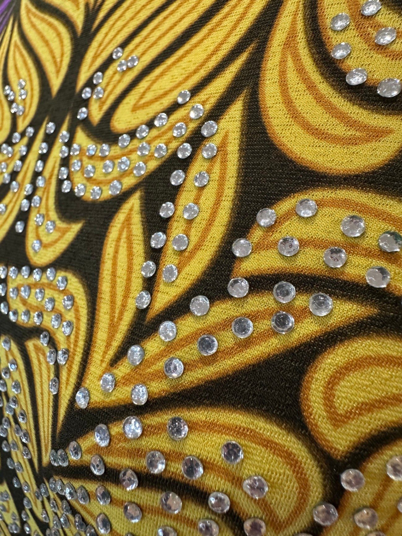 Boho Dress - Small / Medium - Brown with yellow, purple, and orange patterns