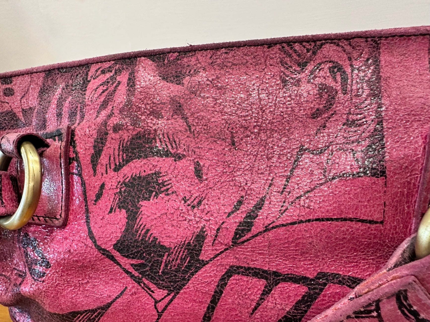 Vintage - Florian Handbag - Pink w Seductress Imagery 