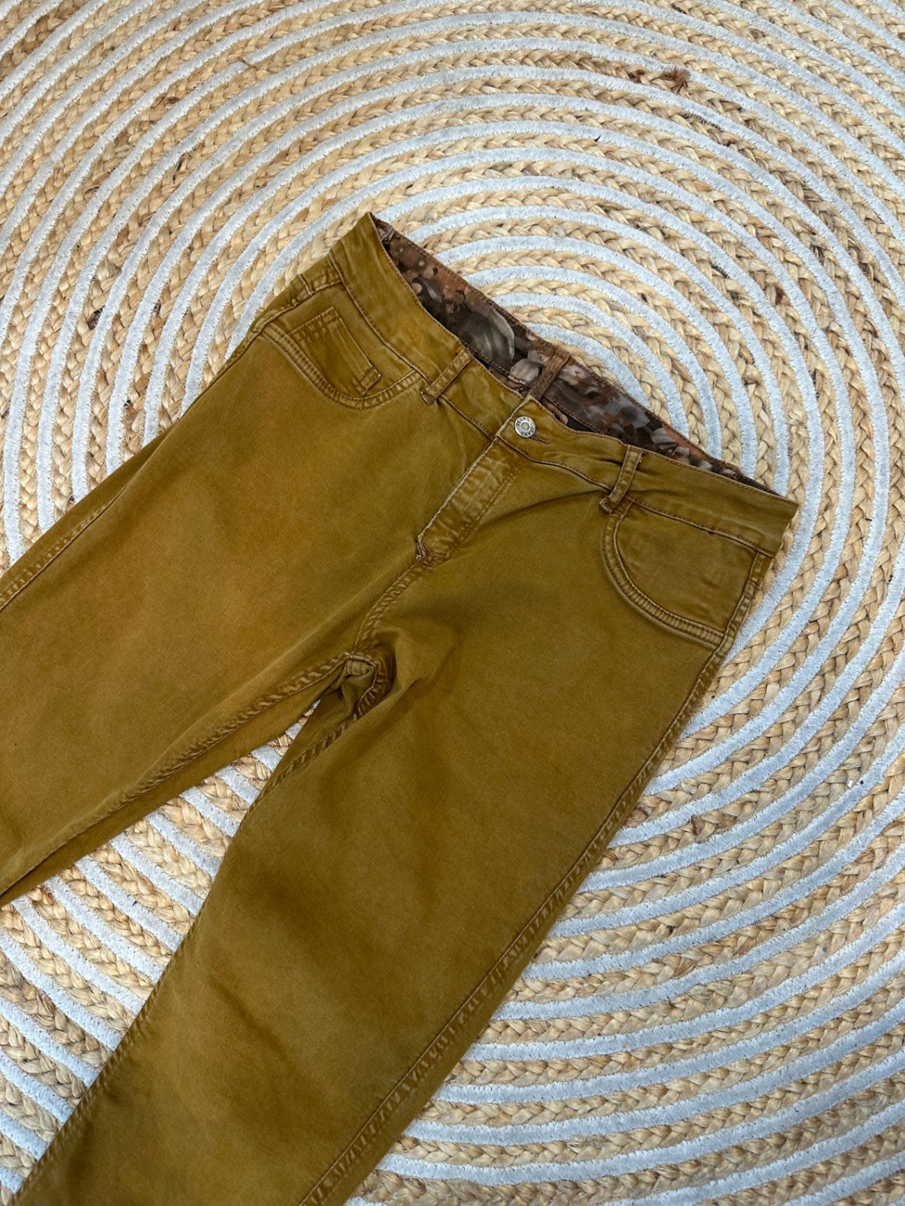 Onado Reversible Pants / Jeans - Medium - Floral & Mustard