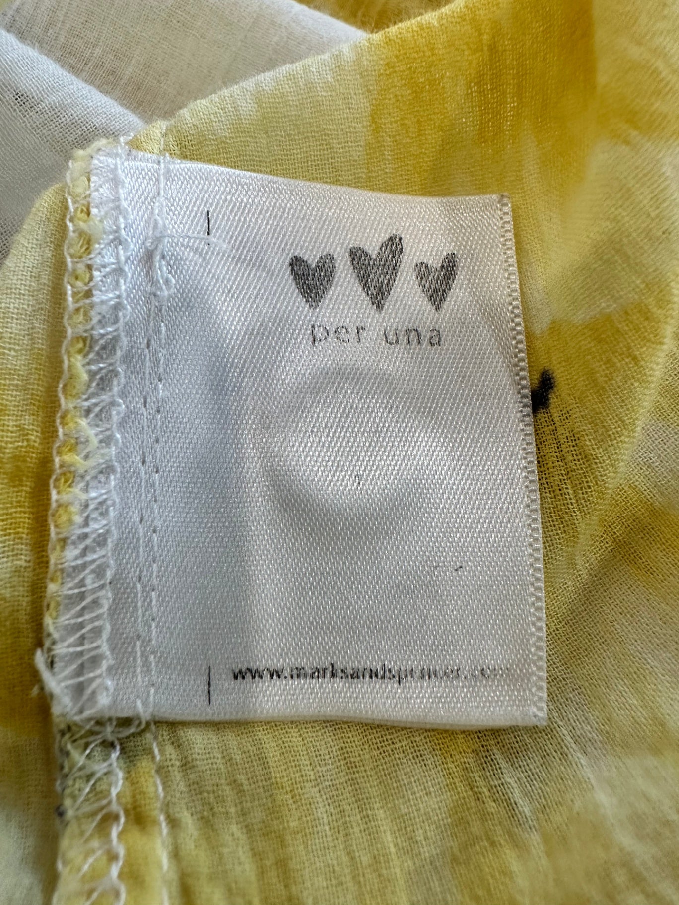 Per Una - Summer Blouse - Size 12 - Yellow Poppies - 100% Cotton