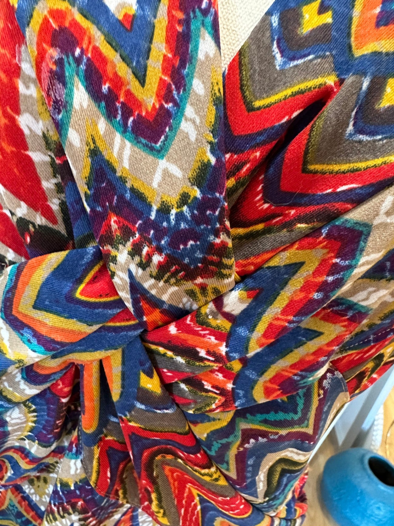 V Neck Blouse - Medium - Missoni-esque Pattern 