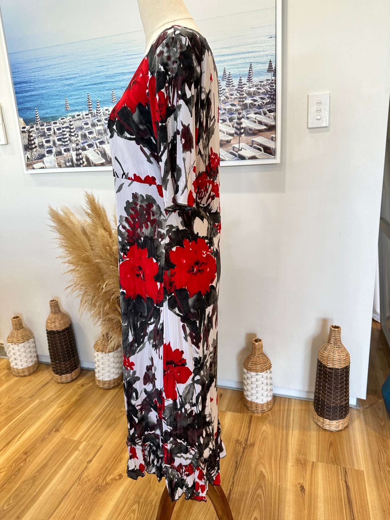 Cachet - Dress - Size 10 - Red, Black, White, Gray