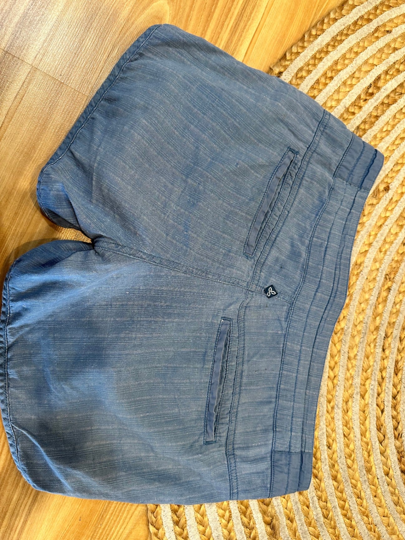Prana - Summer Shorts - Size 10 - Blue - 85% Organic Cotton + 35% Hemp